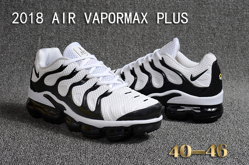 2018 Nike Air VaporMax Plus White Black Shoes